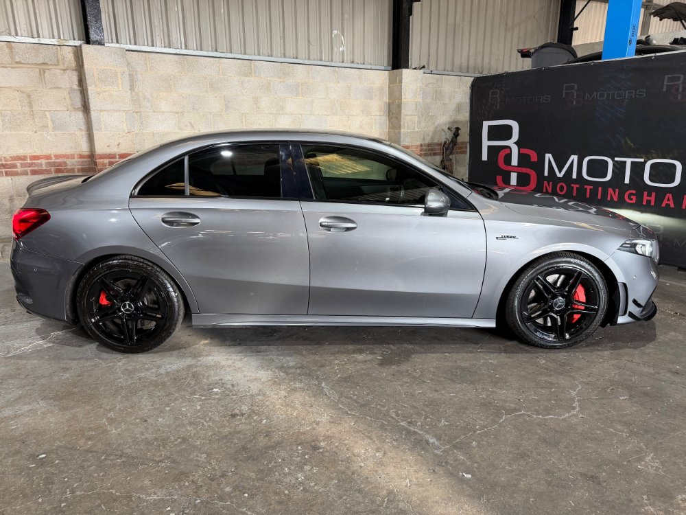 Grey Mercedes-Benz A Class 2.0 A35 AMG Executive Saloon 4dr Petrol SpdS DCT 4MATIC Euro 6 s/s 306 ps